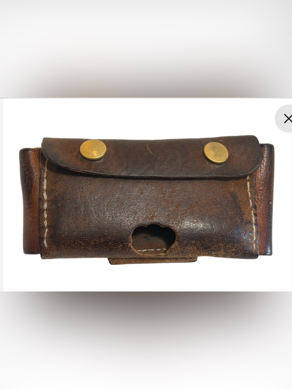 Vintage Brown Leather Belt Pouch For Keys, Tools, or Ammunition